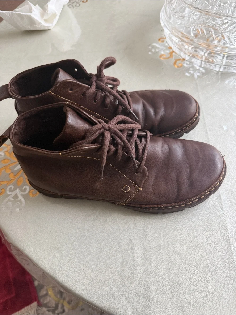 Born Men's Dark Brown Leather Chukka Boots